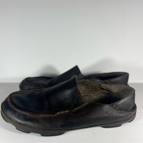 Olukai Mens Moloa Nubuck Leather Slip On Gel Insert Rubber Soles Shoes Size 13 - Picture 6 of 16